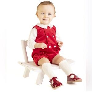 Luli & Me Red Velvet Holiday Romper